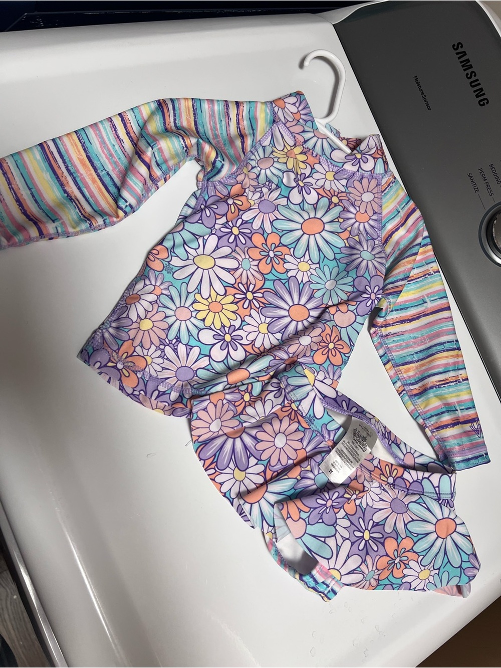 Kids Floral Rash Guard Set - Purple Multi